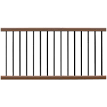 NewTechWood - UltraShield Hemispheres 36 in. x 3 in. x 6 ft. Brazilian IPE Composite Railing Kit