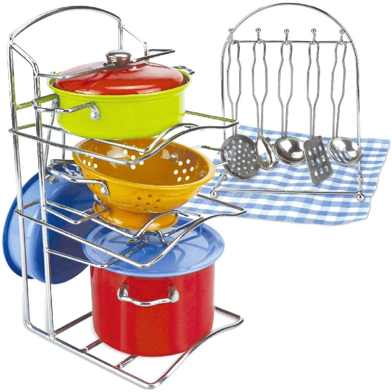 Insten 12 Piece Kids Pots and Pans Playset, Cooking Toy Kitchen Accessories Set