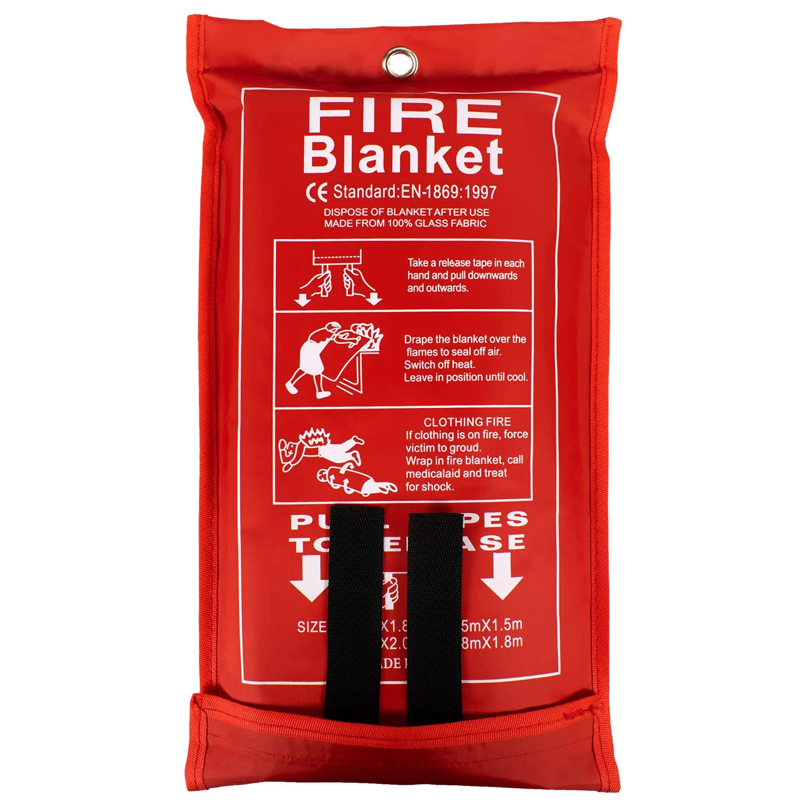 FLASLD Fire Blanket for Home and Kitchen, Fiberglass Fire Blankets Emergency for People, Flame Retardant Protection and Heat Insulation (3 ft x 3 ft)