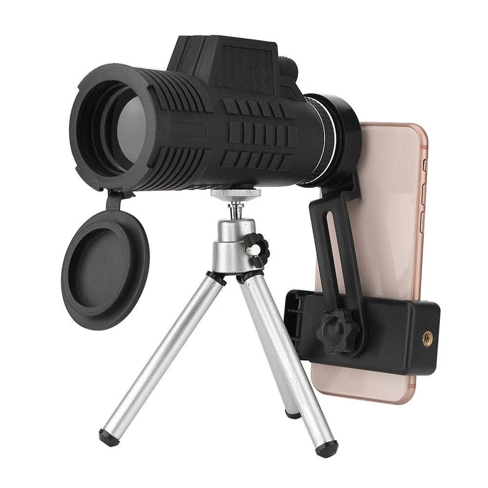 Cell Phone Camera Lens, 50 * 60mm Clip-On Telephoto Monocular Telescope Waterproof Optical Glasses Monocular Telephone Camera Lens Compatible with, 98%