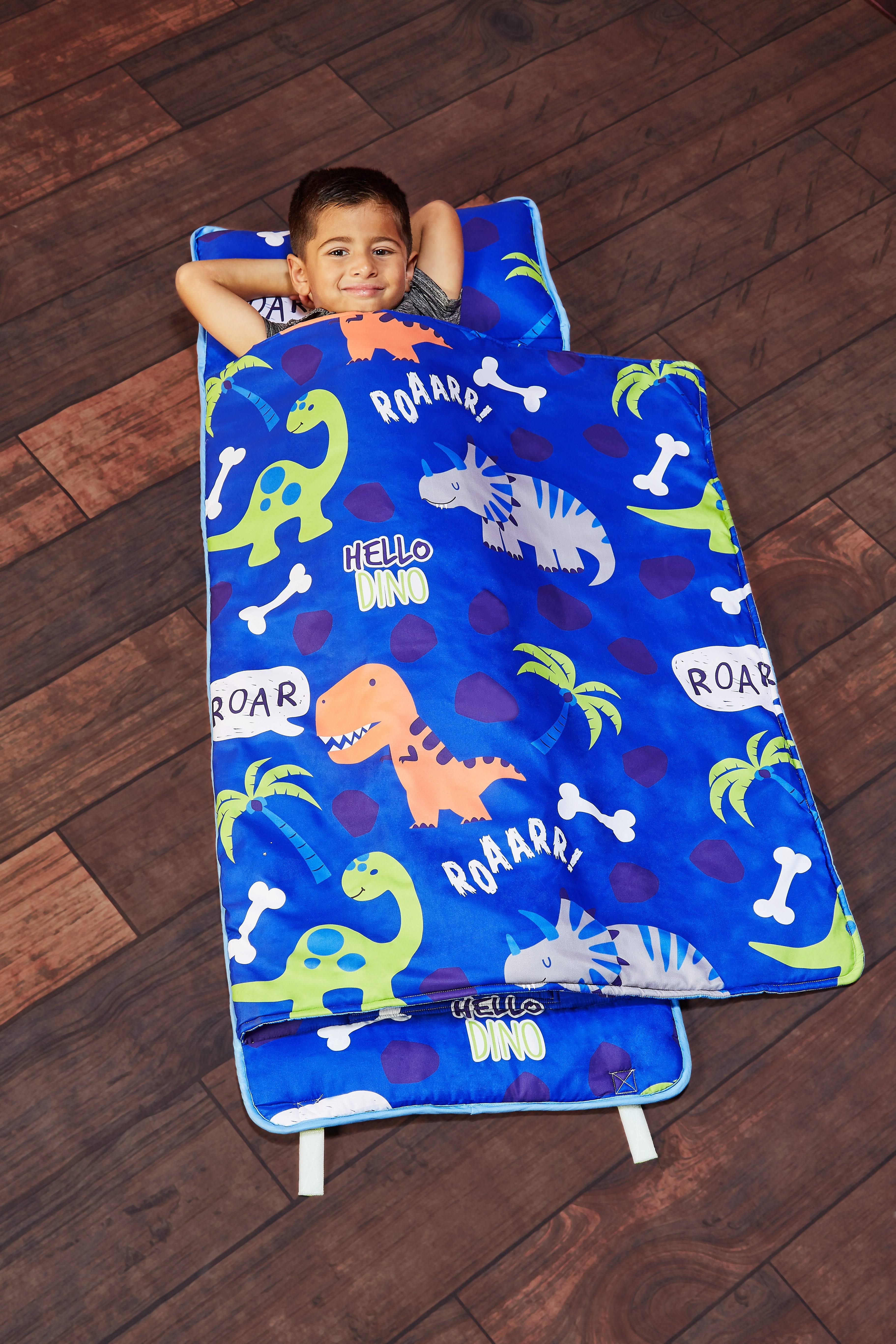 Nap Mat with Removable Pillow - Roarin&#039; Dinos - Carry Handle with Straps Clos...