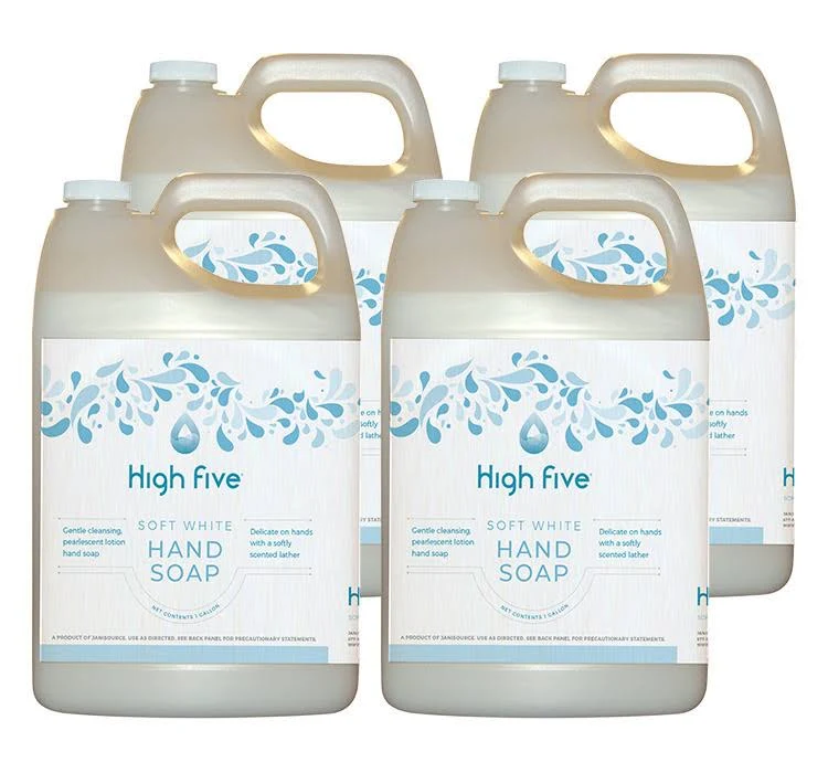 HighFive Soft White Premium Lotion Hand Soap - Case of 4 Gallons