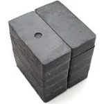 Heavy Duty Magnets 1 7/8" X 7/8" X 3/8" Square Magnet, Grade 8 Ferrite Blocks Ceramic Magnets Strong for Crafts, Science and Hobbies (Pack of 10)