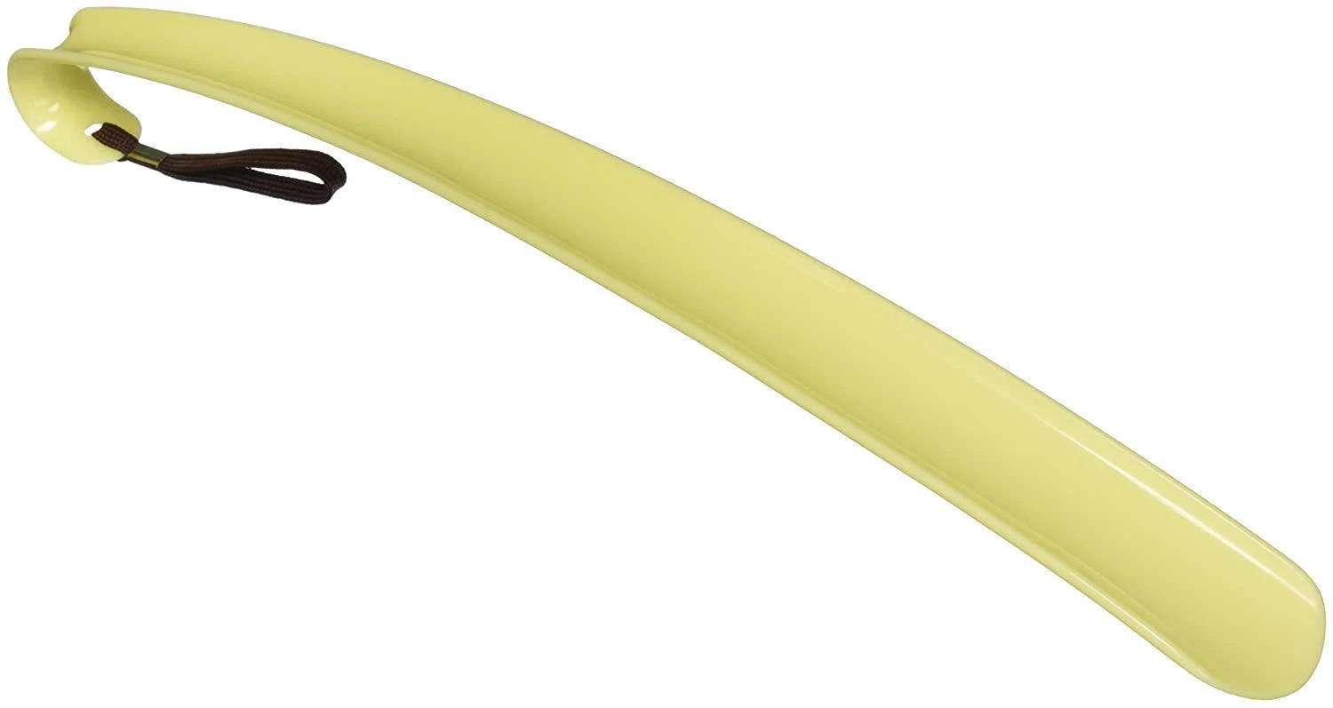 Homecraft 48223 Plastic Shoehorn, Easy-Hold Curved Handle, Smooth Plastic is Lightweight, 16.5" Length