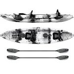 Elkton Outdoors Hard Shell Fishing Tandem Kayak Grey