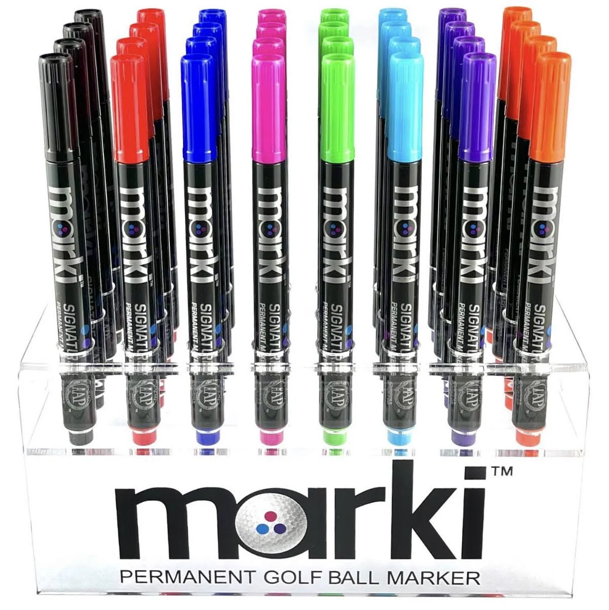 marki Permanent Golf Ball Marker - Designed Specifically for Golfers, 8 Bold Colours