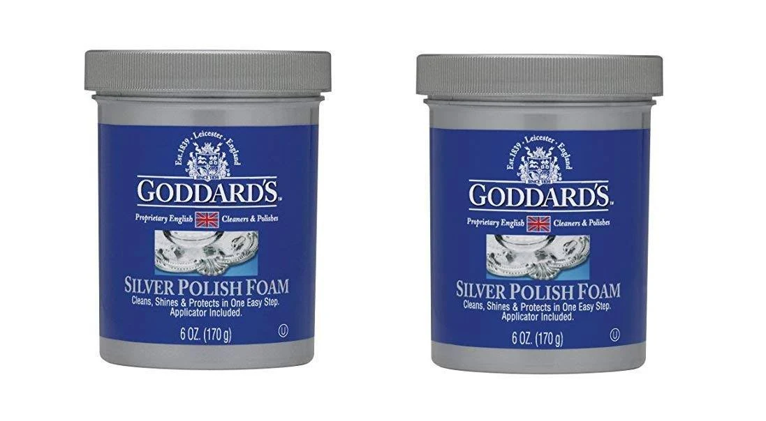 Goddards Silver Polisher - 170g/6 oz. Cleansing Foam with Sponge Applicator - Tarnish Remover, Pack of 2