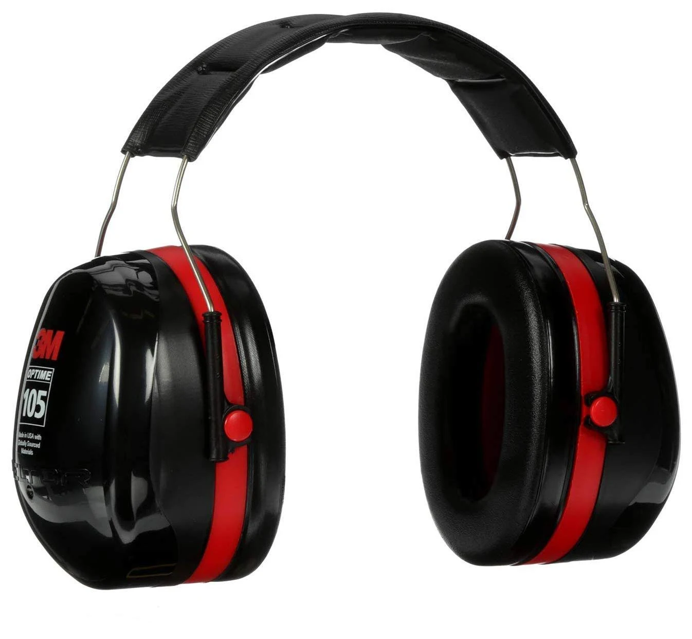 3M H10A Peltor Optime 105 Red/Black 30 DB Over-the-head Earmuffs