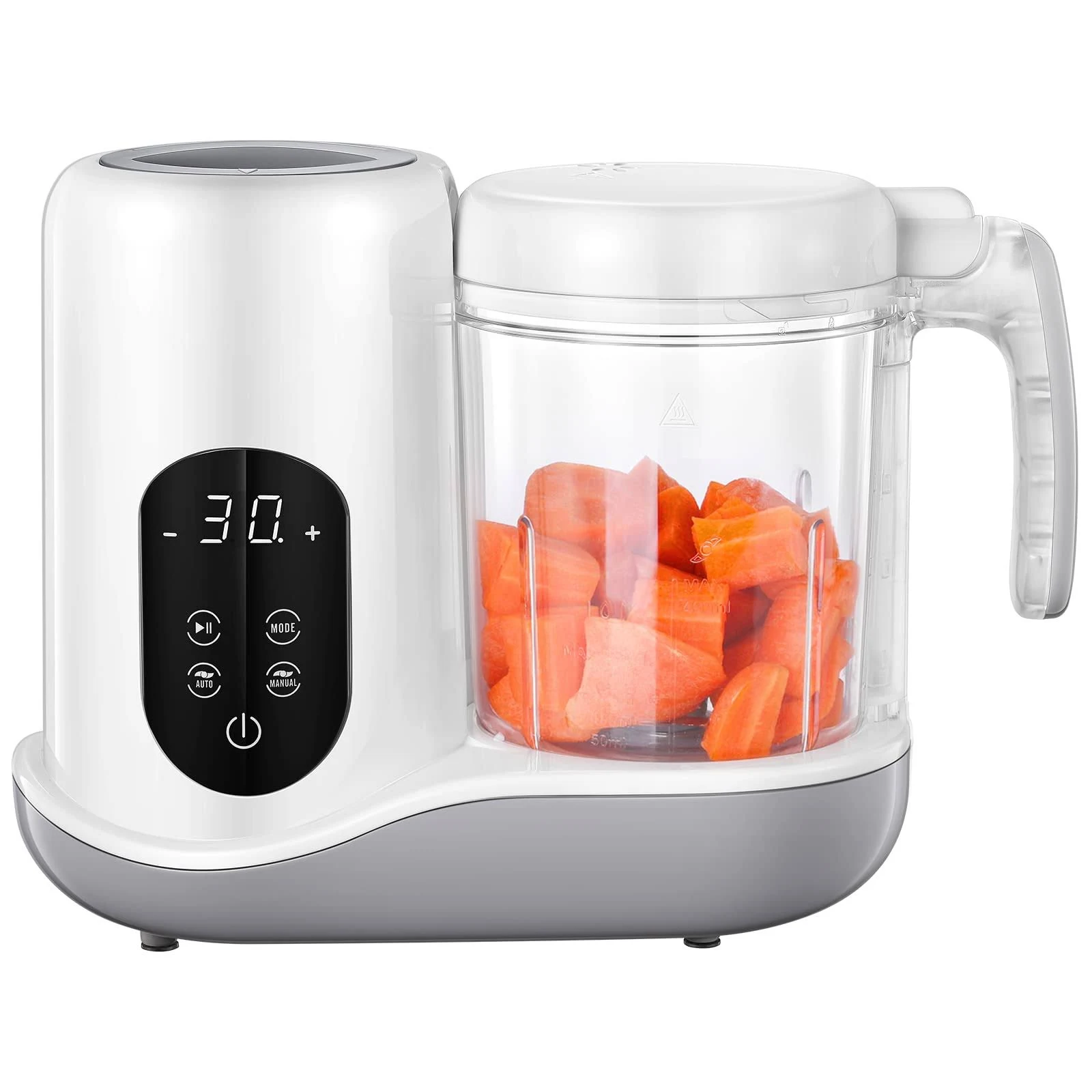 TLGREEN Baby Food Maker Steamer and Blender | Baby Puree Maker with Self Cleans | Baby Food Warmer Mills Machine | Auto Cooking & Grinding | Anti Waterproof Drying System | Touch Screen Control White