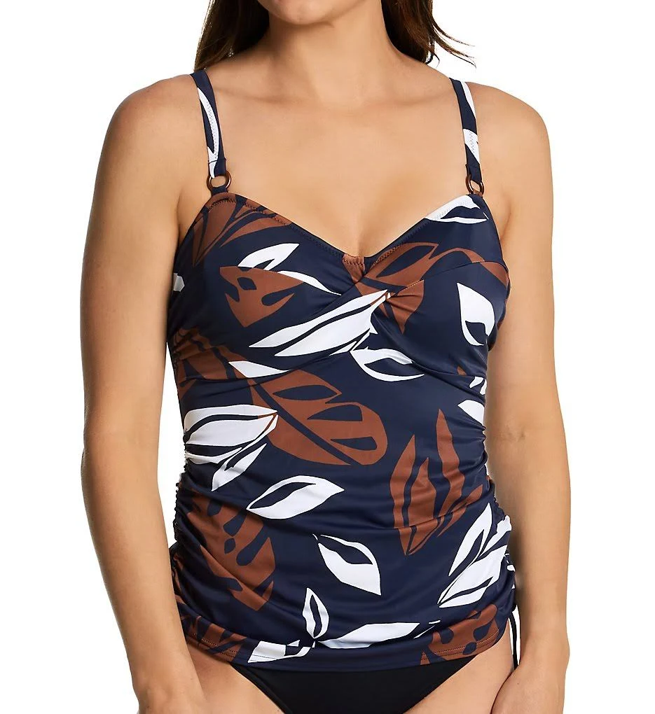 Fantasie Women's Lake Orta Underwire Twist Front Tankini Swim Top, FS3354, French Navy, 32FF