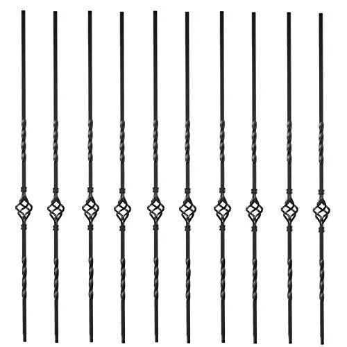 Senmit S08 - Wrought Iron Balusters C Set of 10 Deck Balusters - Decorative Metal ...