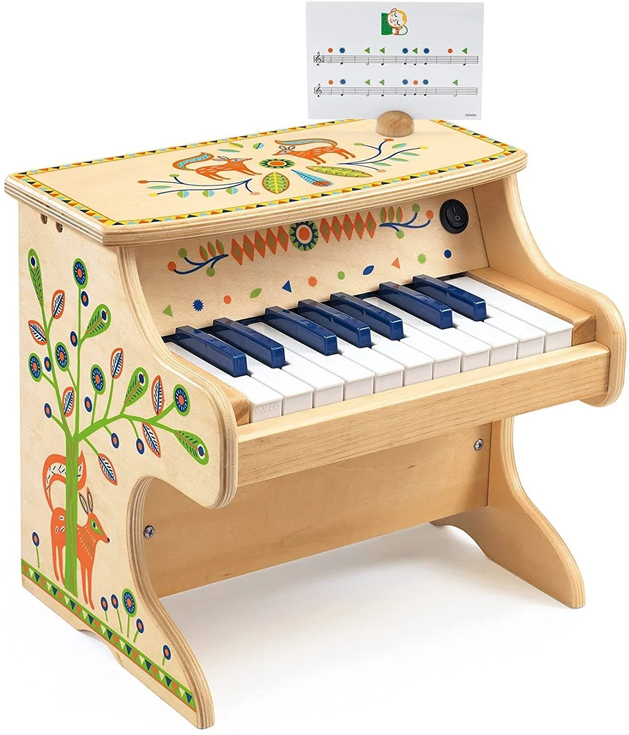 Djeco Animambo Children&#039;s Wooden Battery Piano 18-key Made in France 12&#034;