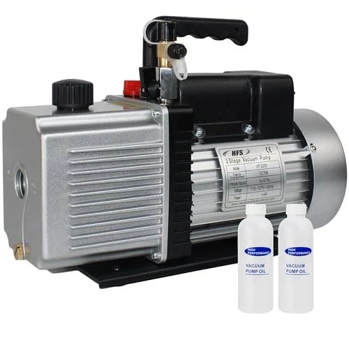 HFS(R) 2 Stage Rotary Vein Vacuum Pump - 12 CFM, 1HP, 110V, 1/4"-3/8" SAE Inlet Port