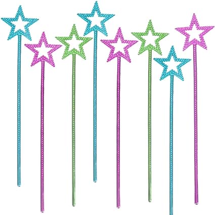 ArtCreativity Metallic Star Princess Wands for Kids - Pack of 12 - Magic Fairy W