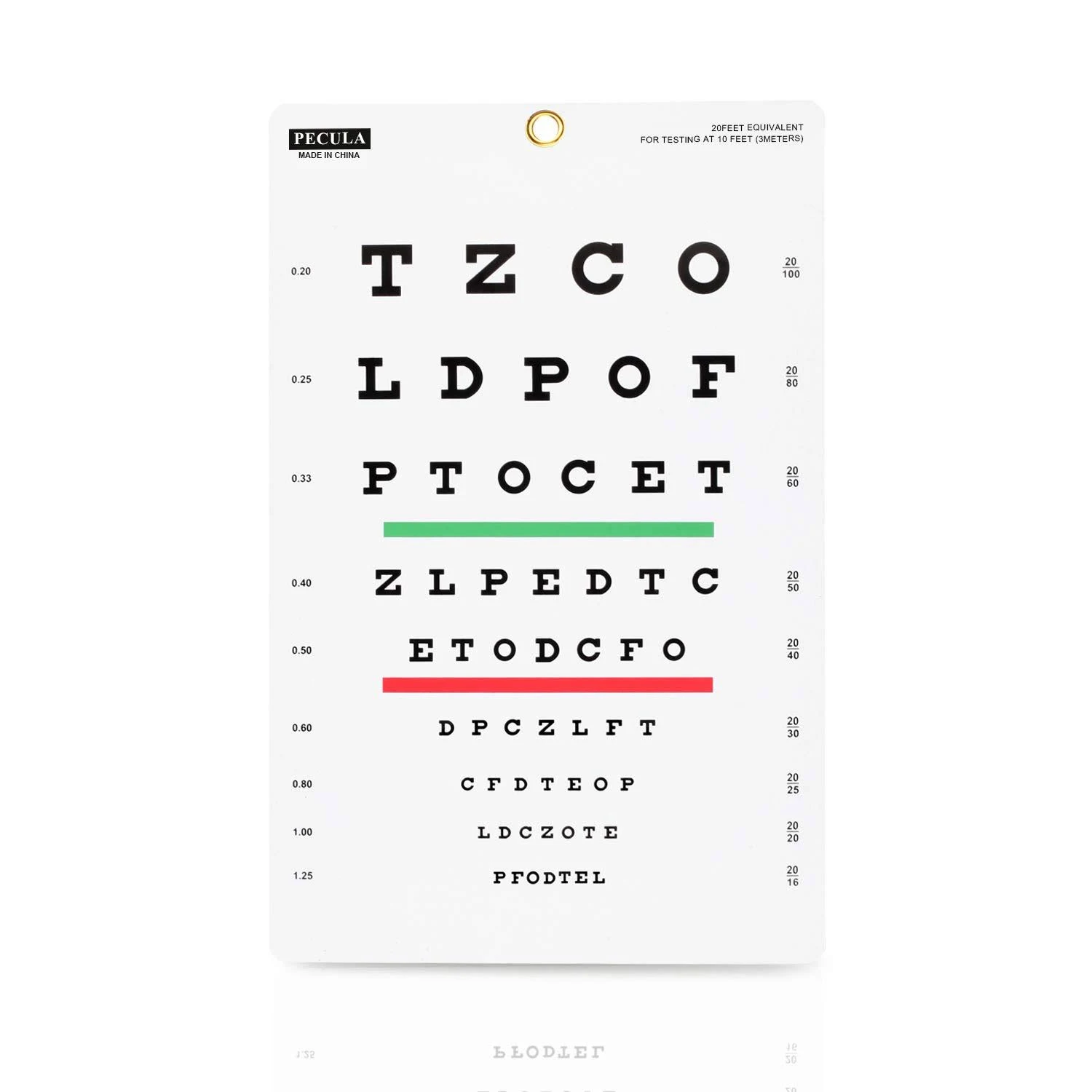 PECULA Eye Chart, Snellen Eye Chart, Wall Chart, Snellen Charts for Eye Exams 10 feet 9 X 14 in.