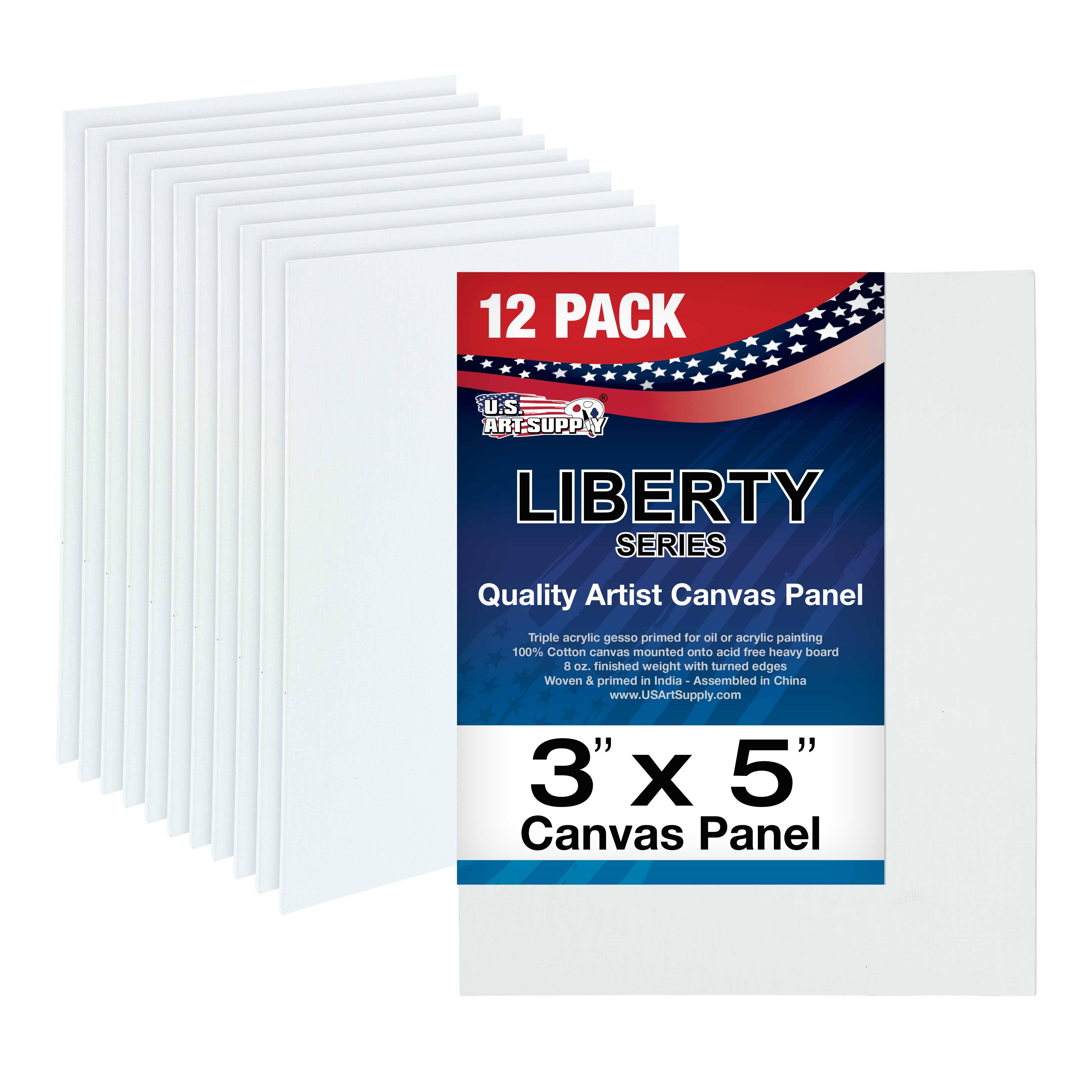 US Art Supply 3 X 5 inch Professional Artist Quality Acid Free Canvas Panel Boards for Painting 12-Pack (1 Full Case of 12 Single Canvas Board Panels)