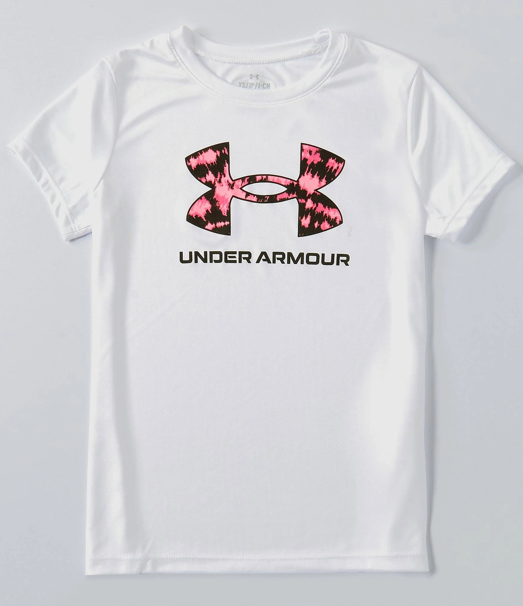 Under Armour Big Girls 7-16 Short Sleeve UA Tech Solid Print Logo T-Shirt - S