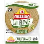 Mission Gluten Free Cauliflower Soft Taco Tortillas, High Fiber, 6 Count - 2 Packs