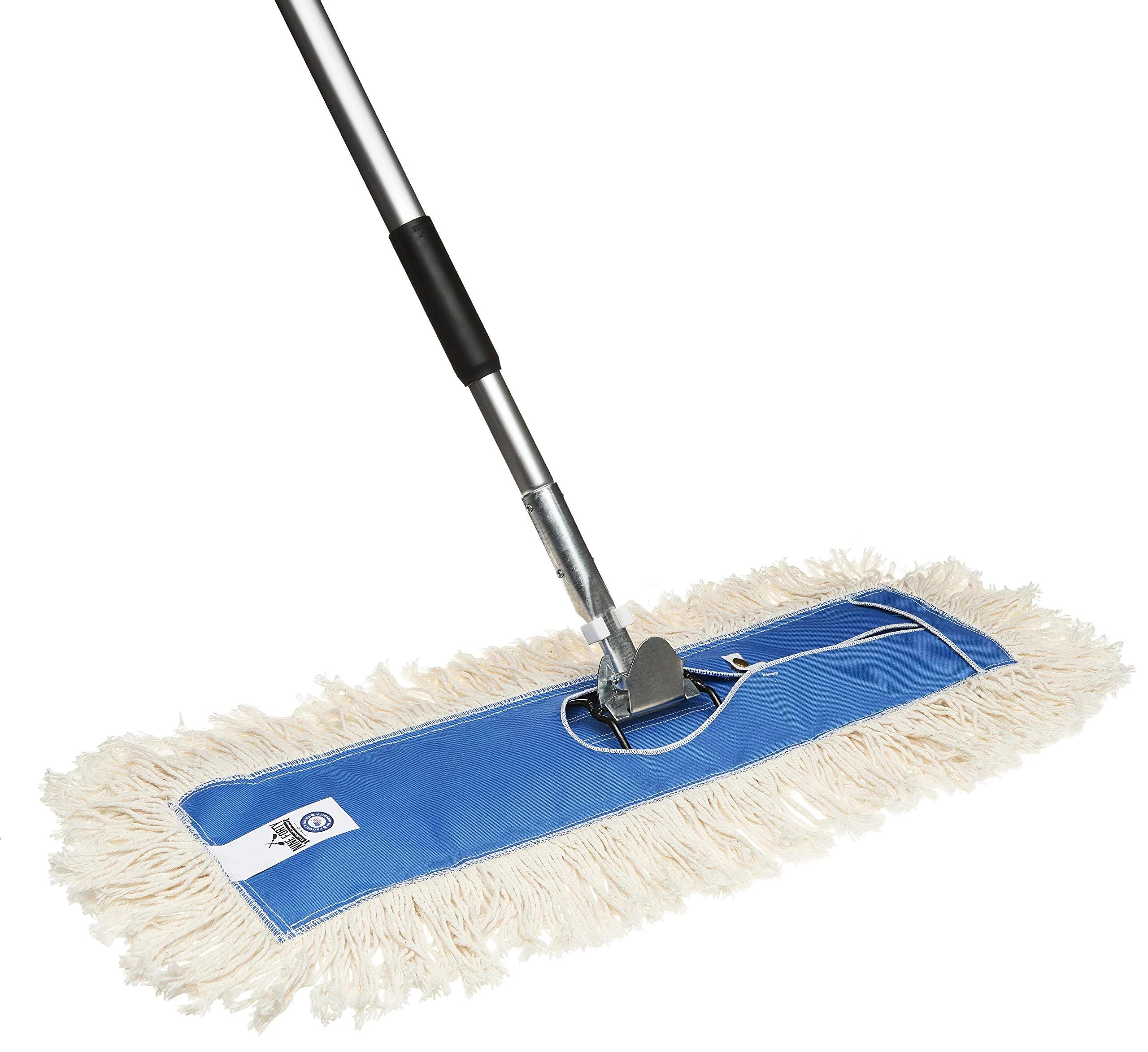 Nine Forty 48" Premium Nylon Dust Mop- Heavy Duty Mop Head for Industrial, Commercial, and Residential Cleaning - Dry Floor Duster for Hardwood Surfaces and Commercial Applications - Blue