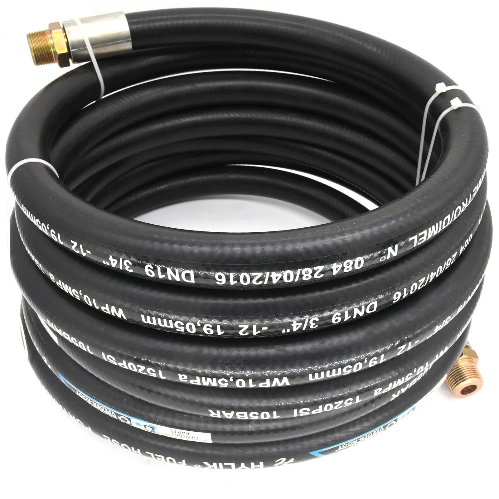 Fuel Transfer Hose, Fuel Hose 3/4" x 20' (6 m), 3/4 Fuel Hose 20 ft, Fuel Pump Hose 3/4 Inch, for Dispensing Diesel Fuel, Gasoline, Grease, Kerosene, Petroleum Oils - 3/4 Transfer Hose,Farm Fuel Hose