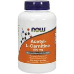 NOW Foods Acetyl L-Carnitine 500mg, 200 Vcaps, Pack of 2