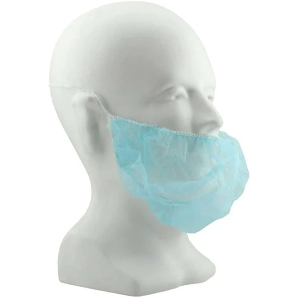 100pcs Polypropylene Beard Covers, Blue, Size XL