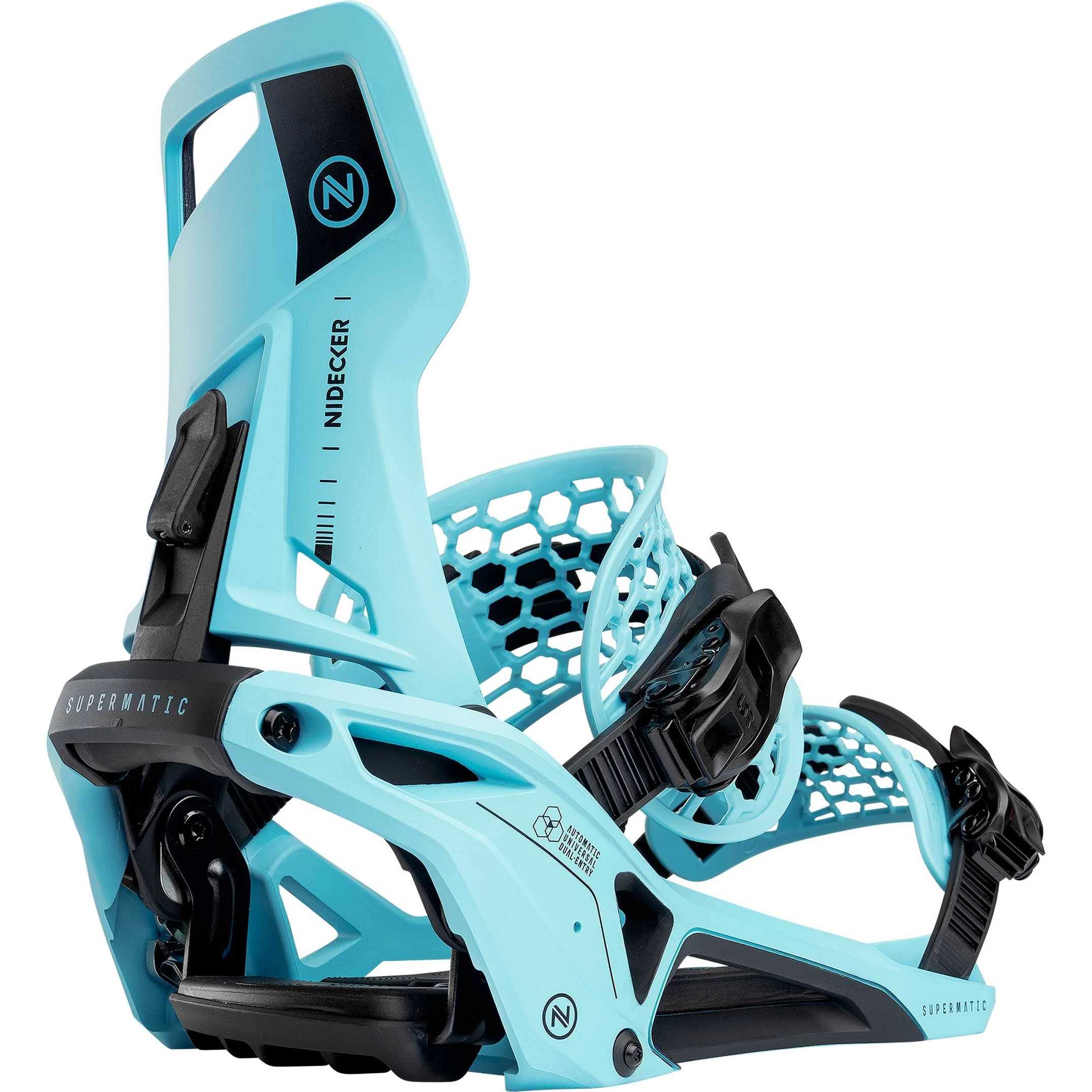 Nidecker Supermatic Snowboard Bindings 2024 M Escape Cyan