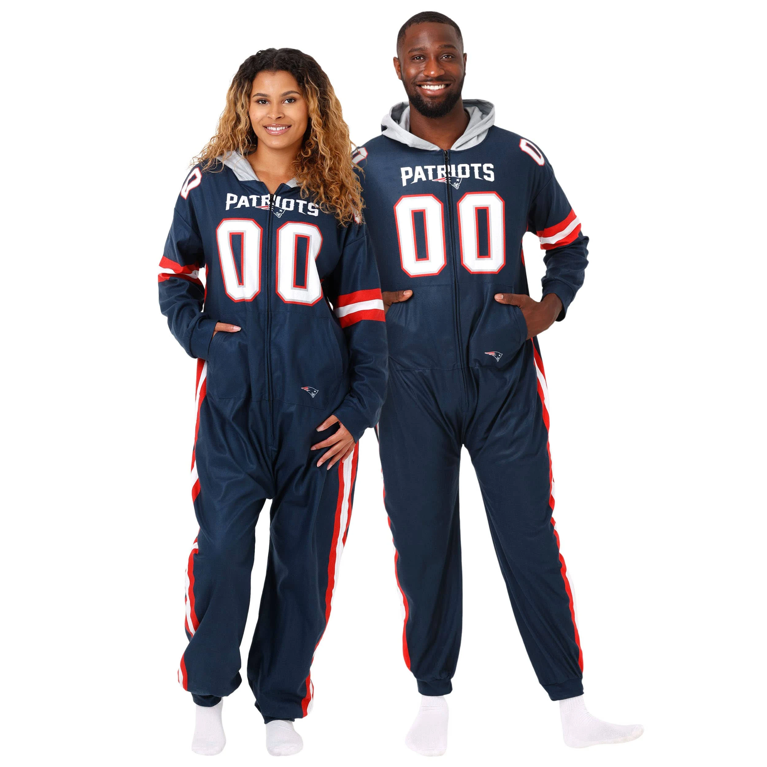 FOCO NFL Team Logo Gameday Ready Lounge Onesie One Piece Pajamas