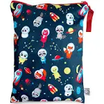 Flock Three Washable and Reusable Wet Bag Diaper Bag Water Resistant Swimming Bag Travel Toiletries Pouch Cute Animal Zippered 1