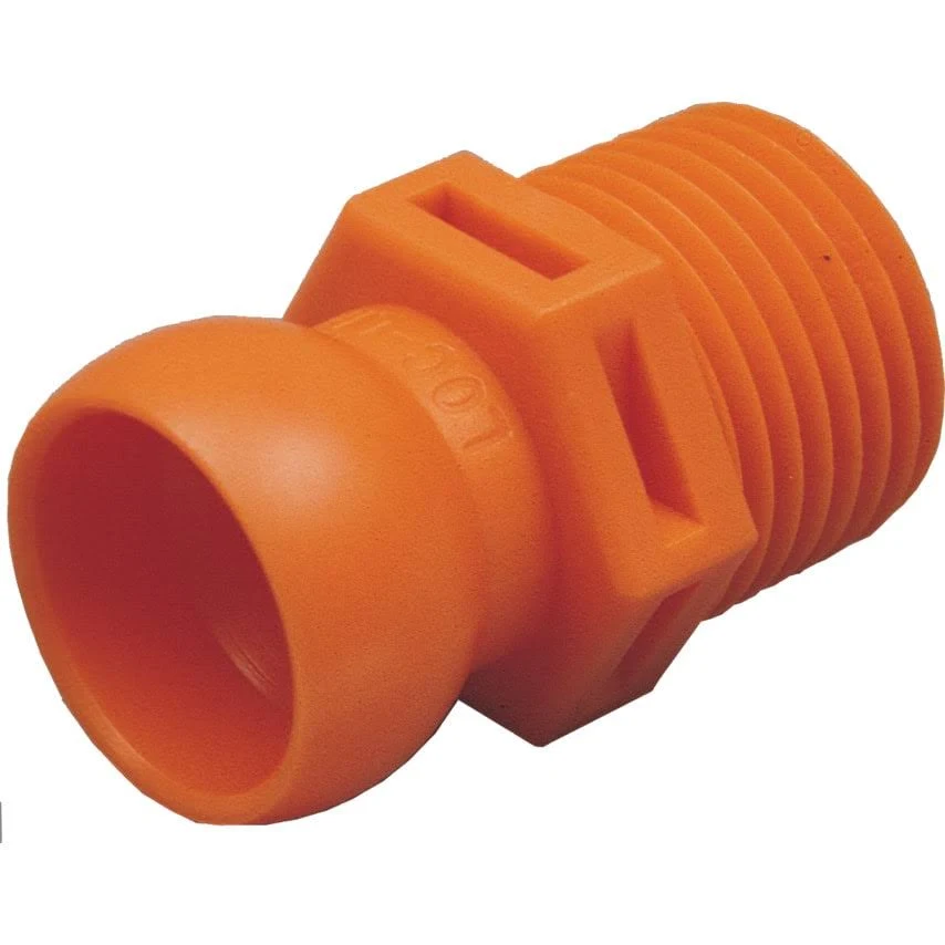 Loc-Line Coolant Hose Component, Acetal Copolymer, Connector, 3/8" NPT, 1/2" Hose ID (Pack of 50)