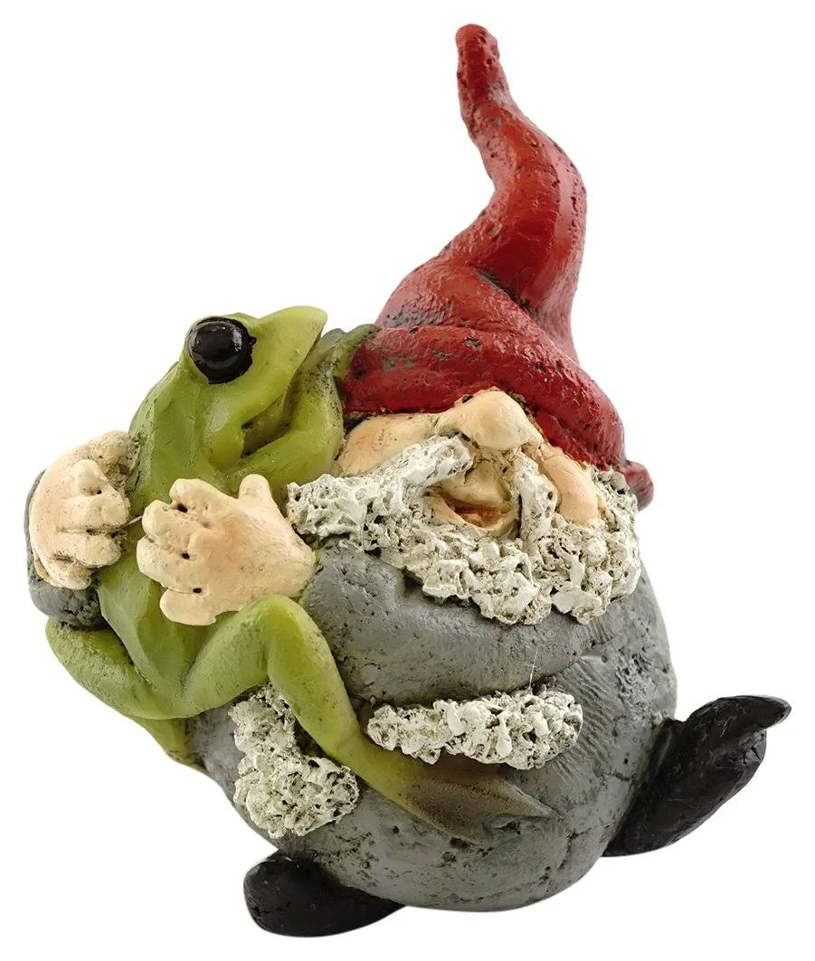 Top Collection Miniature Fairy Garden and Terrarium Gnome Hugging Frog Figurine