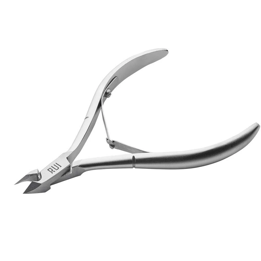 Rui Smiths Professional Cuticle Nippers | Precision Surgical-Grade Stainless Steel Cuticle Trimmer, French Handle, Double Spring, 4mm Jaw (Quarter Jaw)