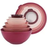 Cook with Color Mixing Bowls with TPR Lids 12 Piece Plastic Nesting Bowls Set includes 6 Prep Bowls and 6 Lids