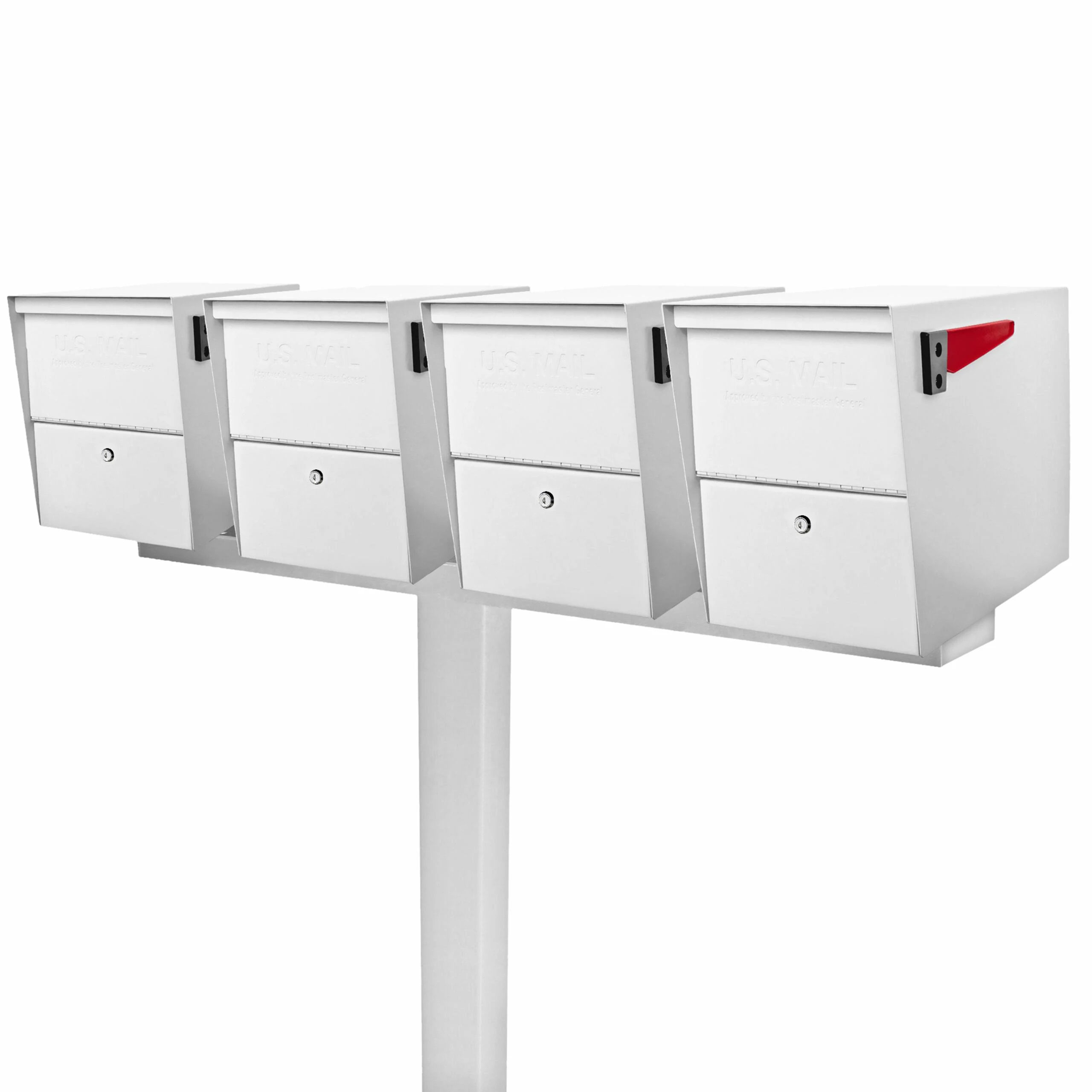 Mail Boss Post Mount White Metal Extra Large Cluster Mailbox | 7133