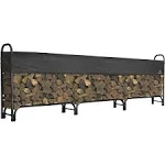 Heavy Duty Firewood Rack with Cover 12 ft.