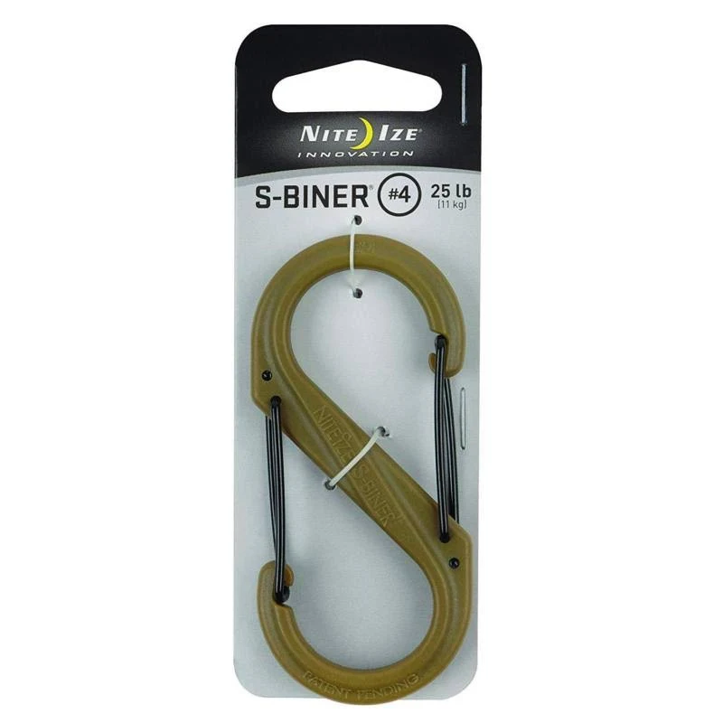 Nite Ize S-Biner Plastic Dual Carabiner #4 - Coyote (2-Pack)