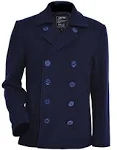 Seibertron Men's Woolen Coat US Navy Type 80% Wool USN Pea Coat