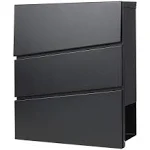 Decaller Metal Wall Mounted Mailboxes with Key Lock Large Mail Box Newspaper Compartment Black 13 x 14 2 5 4 1 at MechanicSurplus.com