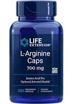 Life Extension L-Arginine Caps - L-Arginine Supplement for Men and Women with Vitamin C - for Immune System Support and Cardiovascular Health -700 mg – Gluten-Free, Non-GMO – 200 Capsules