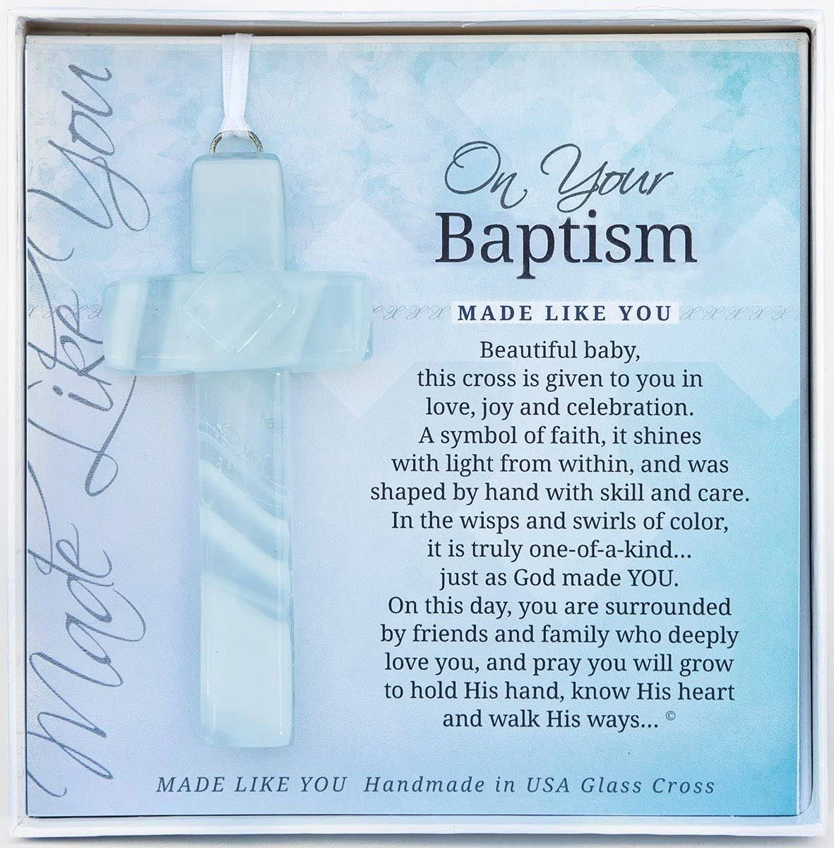 Your Baptism Handmade Glass Cross