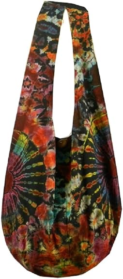 BTP! Tie Dye Sling Crossbody Shoulder Bag Purse Hippie Hobo Cotton Bohemian Colorful Firework