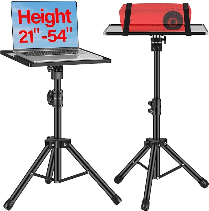 InnoGear Projector Stand Tripod, 21" to 54" Height Adjustable Portable Laptop Tripod Stand Music Stand Projector Tripod for Outdoor Office Home Stage Studio Podium Computer DJ Racks