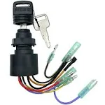 Boat Ignition Switch with Key Replacement for Mercury Mariner Outboard Motor Control Box with 2 Keys 3 Position 6 Wire Connectors - Replace Mercury Ignition Switch 87-17009A2 87-17009A5