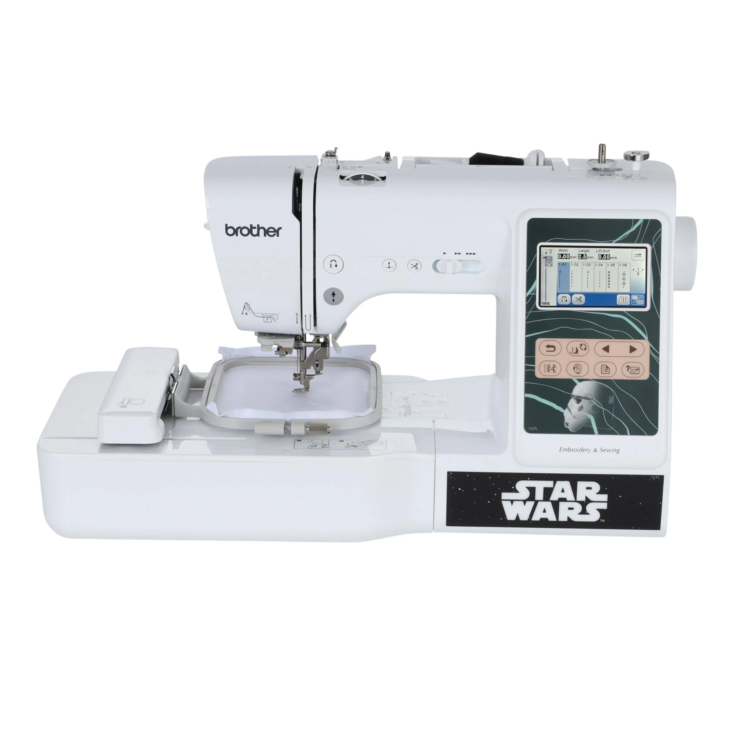 Brother LB5500S Star Wars 2-in-1 Combo Sewing & Embroidery Machine, 16.5 x 7.76 x 12.09 inches, White