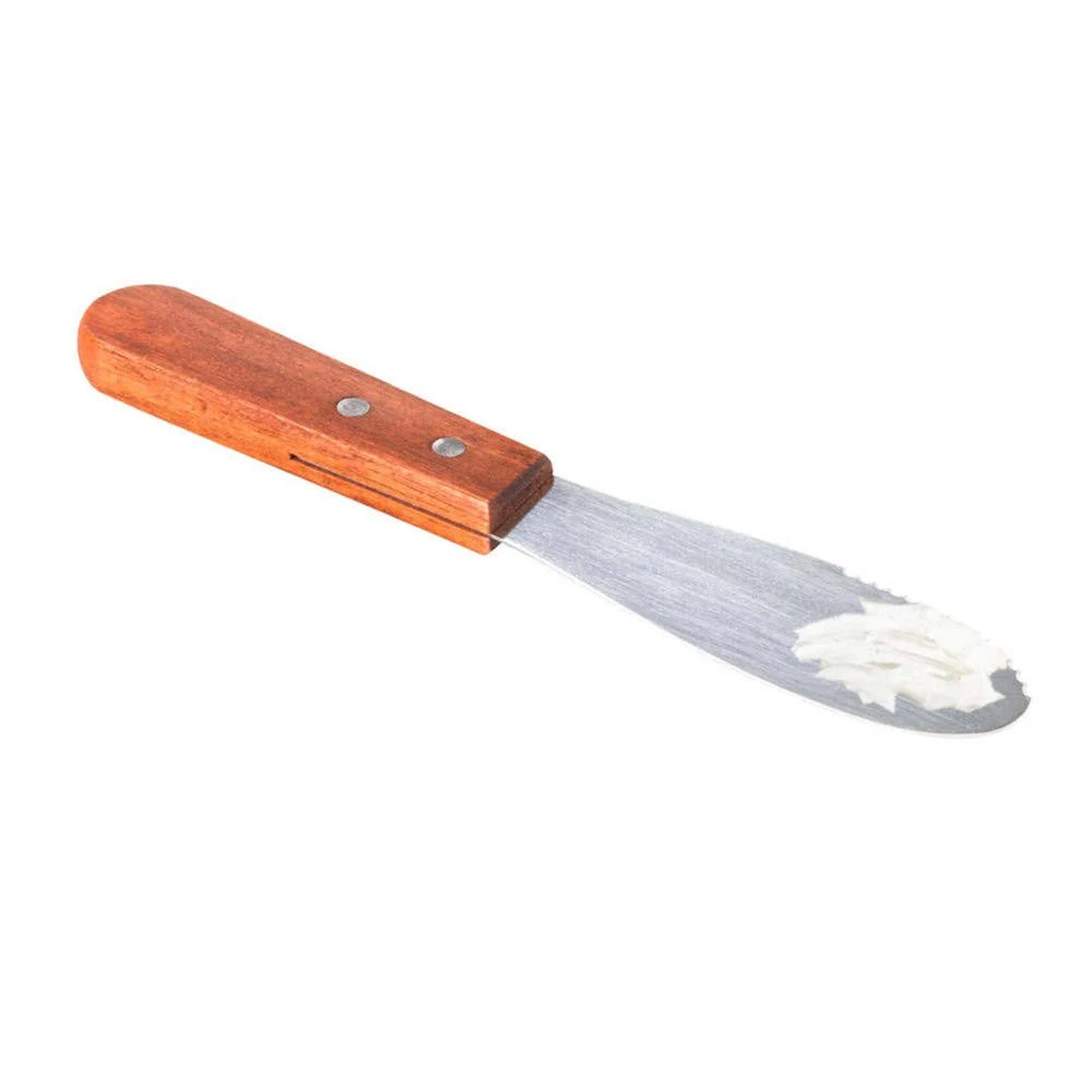 Tezzorio 7-Inch Sandwich Spreader - Wide Stainless Steel 3 1/2" Blade with Wooden Handle - Perfect Butter, Jam, Cream Cheese, and Condiment Spreader