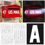 Seloom 148 PCS Reflective Mailbox Numbers and Letters Stickers Decals,3" X 7 Set Number 0-9 and 3" X 3 Set Alphabet Letter for Outside Indoor,Vinyl Self-Adhesive Waterproof Door House Address Stickers