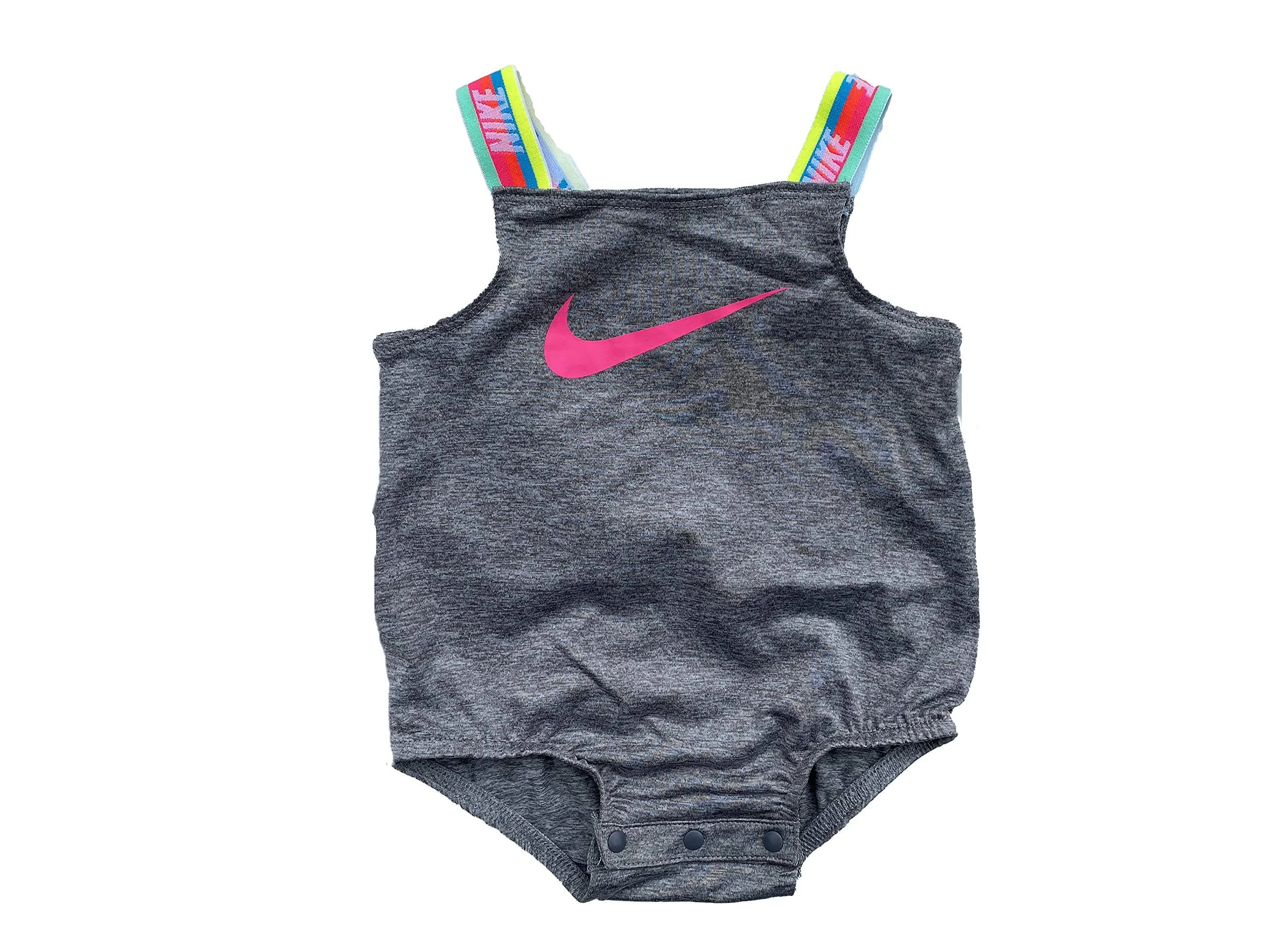 NWT Nike Baby Girls Shoulder Strap Bodysuit 3M Dark Grey Heather MSRP$20