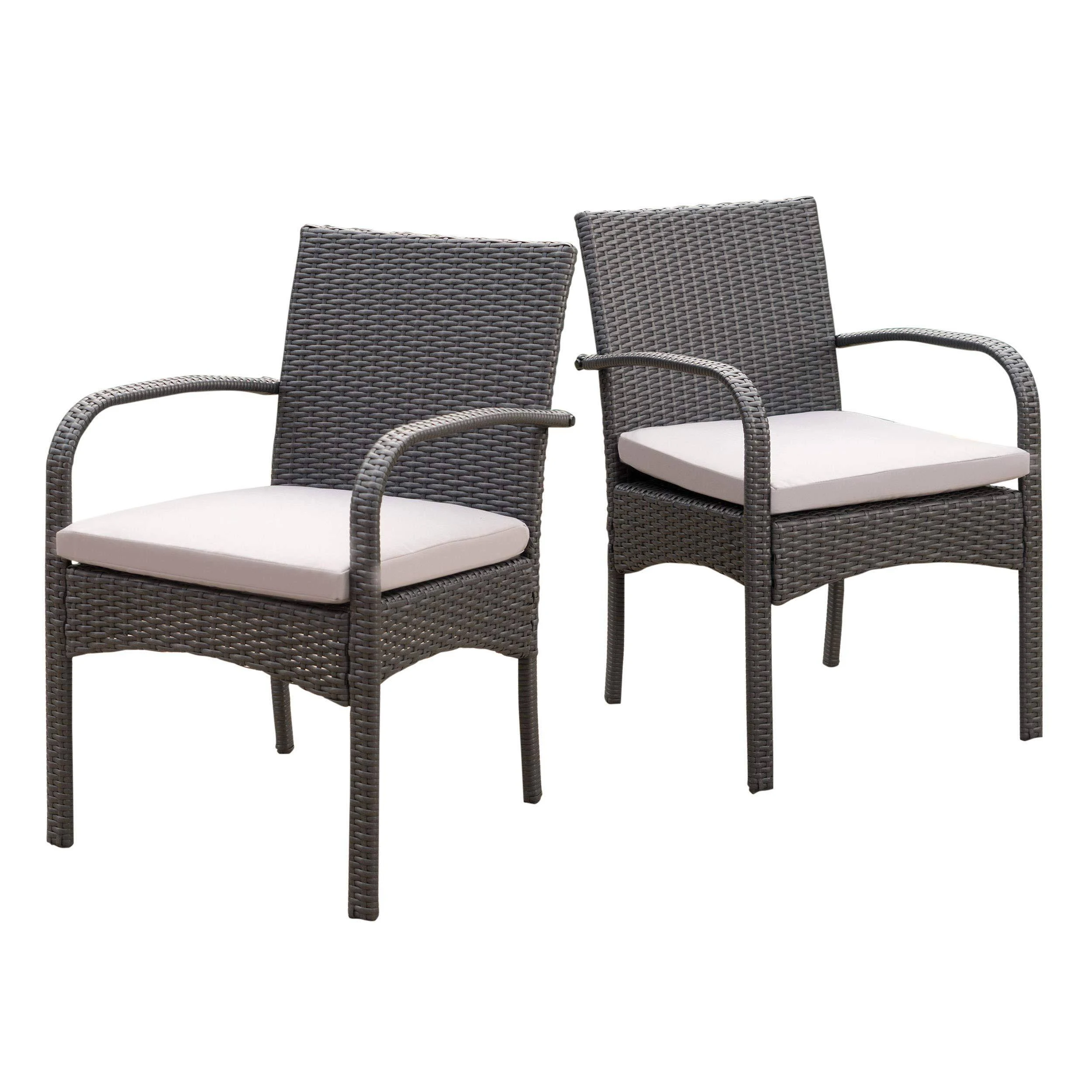 Christopher Knight Home Cordoba Outdoor Wicker Dining Chairs with Cushions