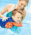 SwimSchool Swim Trainer Vest with UPF50 Shoulder Sleeves - Blue/Orange - AZT15126SM