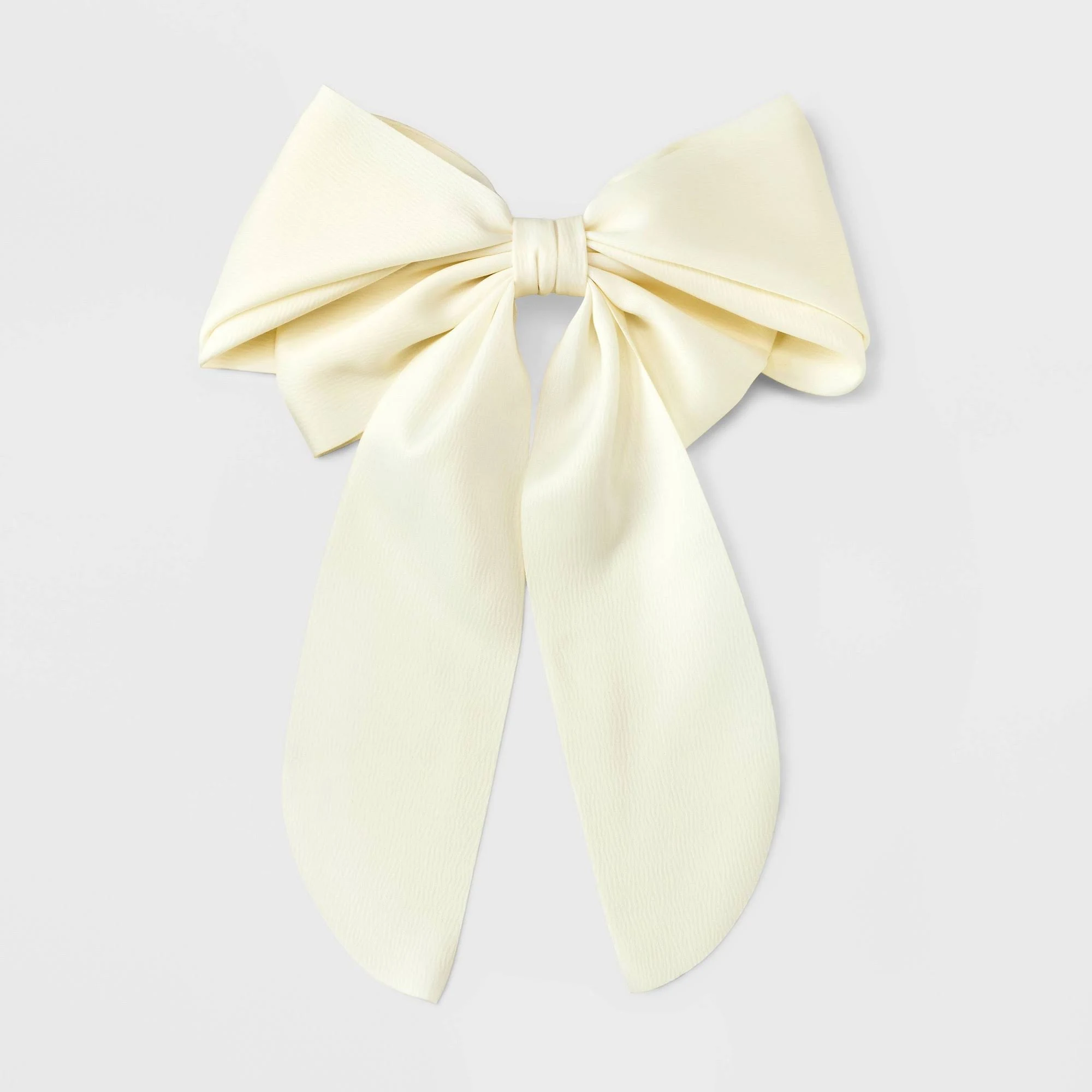 Satin Bow Hair Barrette - A New Day Cream